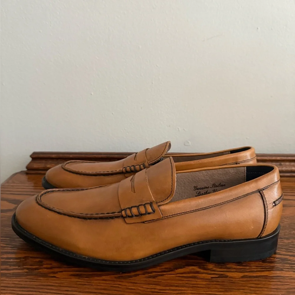 Classic Banana Republic Dellbrook Ortholite Comfort Tan Italian Leather Loafers